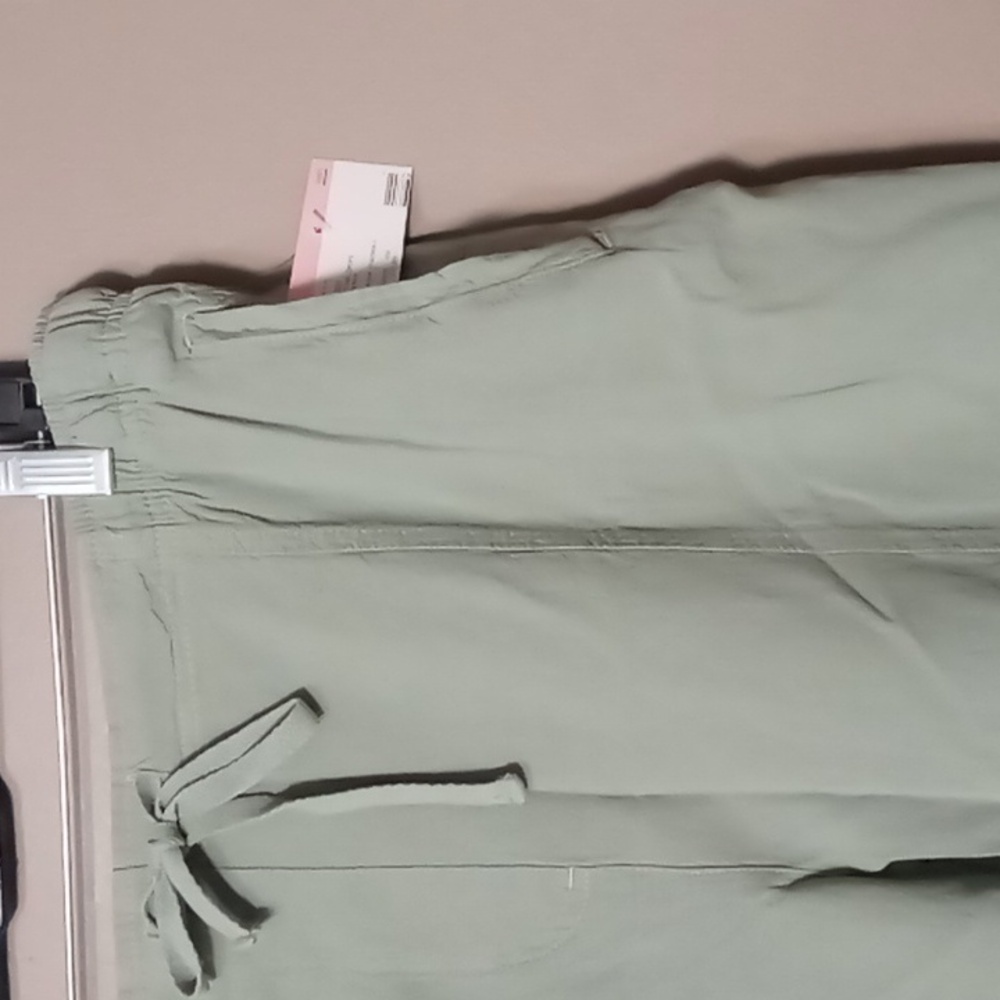 Laura Scott Sea Spray Green Cropped Pants w Front Tie XL NWT - Picture 4 of 6